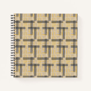Cuaderno Patrón de rayas cruzadas modernas de medio siglo