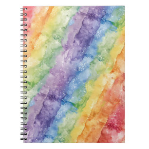 Cuaderno Patrón de rayas de acuarela arcoíris