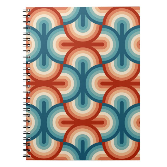 Cuaderno Patrón de rayas de arcoiris de ilustracion (Frente)