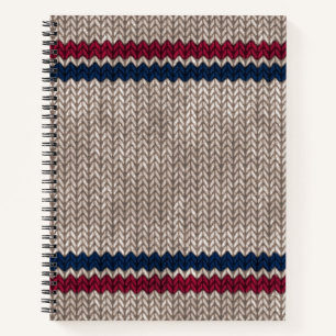 Cuaderno Patrón de rayas de aspecto negro azul rojo