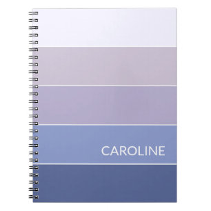 Cuaderno Patrón de rayas de bloque de gradiente Ombre Retro