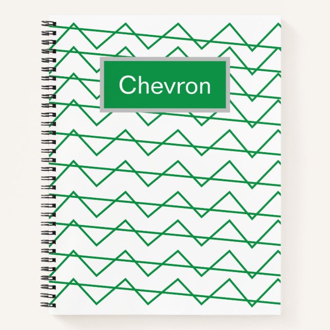 Cuaderno Patrón de rayas de cheurón verde (Anverso)