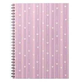 Cuaderno Patrón de rayas de corazón sonrojado