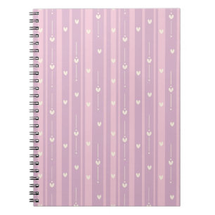 Cuaderno Patrón de rayas de corazón sonrojado