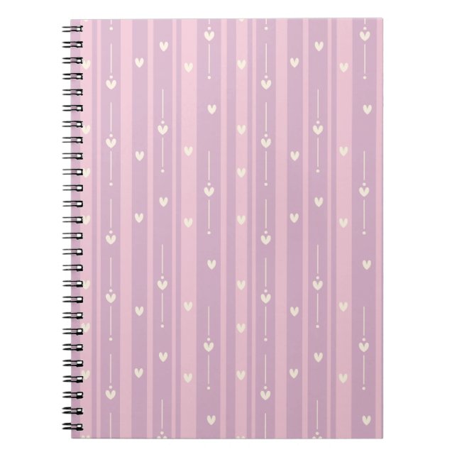 Cuaderno Patrón de rayas de corazón sonrojado (Frente)