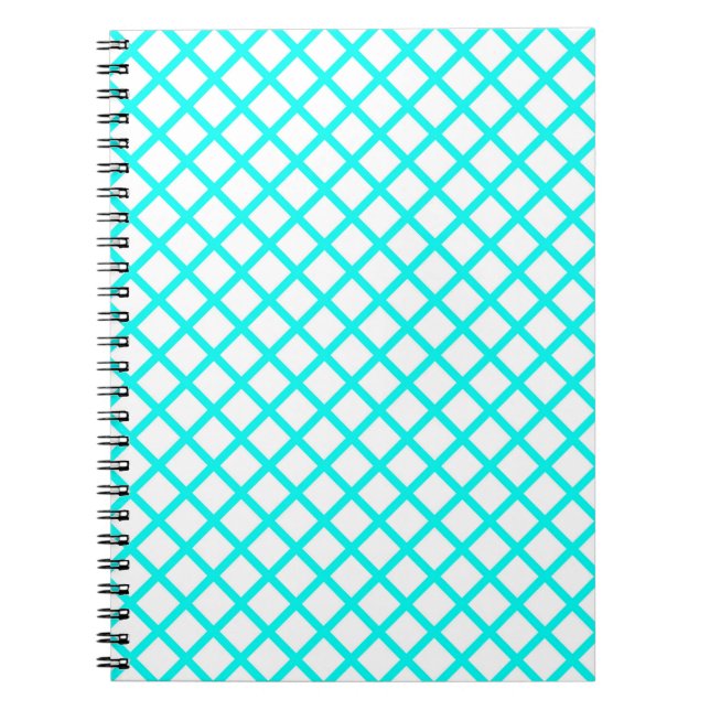 Cuaderno Patrón de rayas de diamante arlequín blanco verde  (Frente)