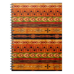 Cuaderno Patrón de rayas de etnia africana.