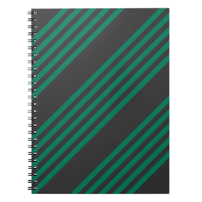 Cuaderno Patrón de rayas de fibras de carbón vegetal y vege (Frente)