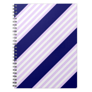 Cuaderno Patrón de rayas de lino y blanco con azul marino