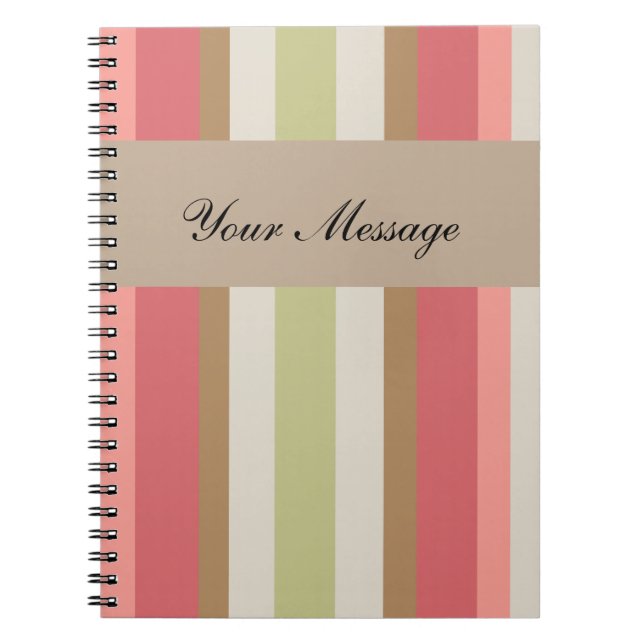 Cuaderno Patrón de rayas de paprika (Frente)