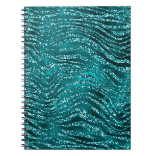 Cuaderno Patrón de rayas de tigre de brillo glamoroso ombre
