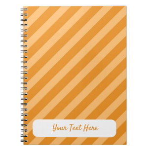 Cuaderno Patrón de rayas diagonales Naranja de zanja delgad