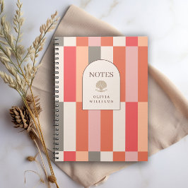 Cuaderno Patrón de rayas femenino elegante personalizado