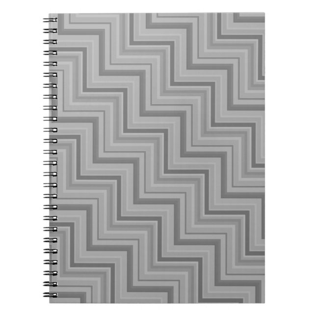 Cuaderno Patrón de rayas grises en las escaleras (Frente)