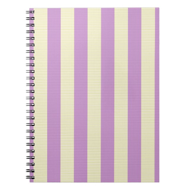 Cuaderno Patrón de rayas moradas y amarillas (Frente)