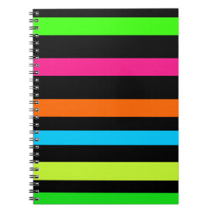 Cuaderno Patrón de rayas neón