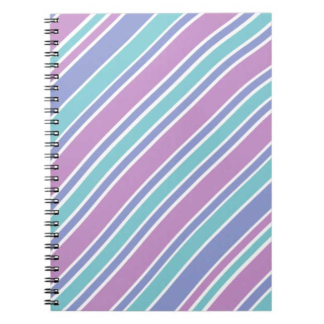 Cuaderno Patrón de rayas pastel (Frente)