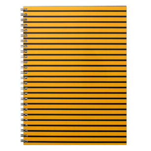 Cuaderno Patrón de rayas retro amarillo negro