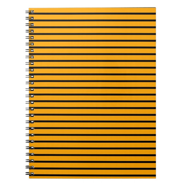 Cuaderno Patrón de rayas retro amarillo negro (Frente)