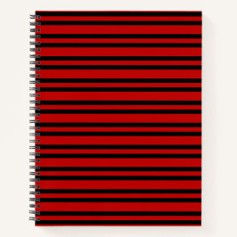 Cuaderno Patrón de rayas rojas y negras