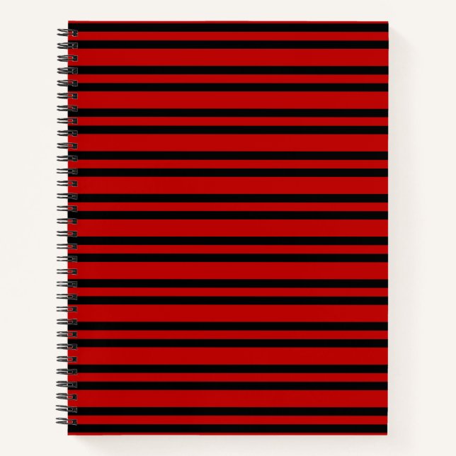 Cuaderno Patrón de rayas rojas y negras (Anverso)