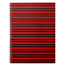 Cuaderno Patrón de rayas rojas y negras