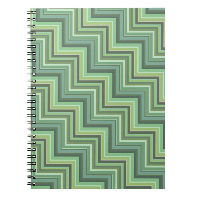 Cuaderno Patrón de rayas verdes olivares (Frente)
