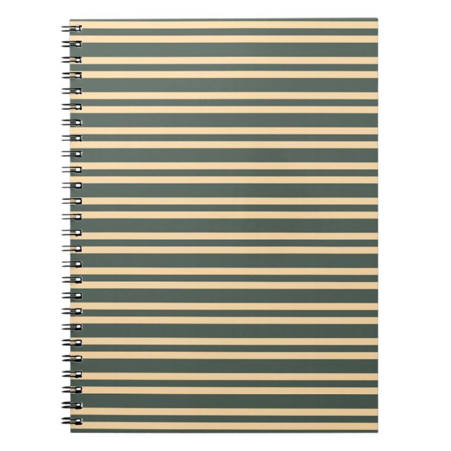 Cuaderno Patrón de rayas verdes y amarillas (Frente)