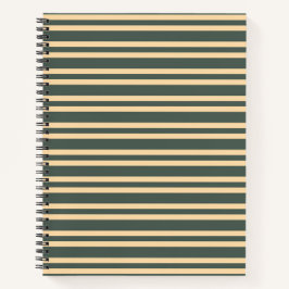 Cuaderno Patrón de rayas verdes y amarillas