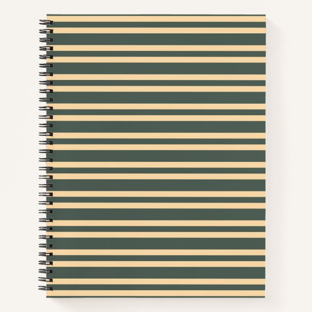 Cuaderno Patrón de rayas verdes y amarillas (Anverso)