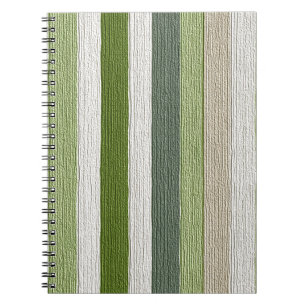 Cuaderno Patrón de rayas verdes y crema