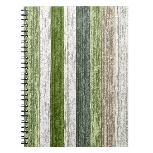 Cuaderno Patrón de rayas verdes y crema (Frente)