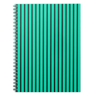 Cuaderno Patrón de rayas verticales turquesa
