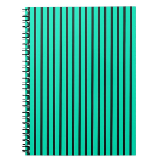 Cuaderno Patrón de rayas verticales turquesa (Frente)