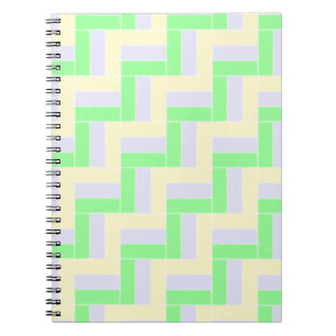 Cuaderno Patrón de rectángulos Pastel Líneas de puntos blan
