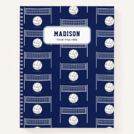 Cuaderno Patrón de red y bolas de voleibol personalizadas