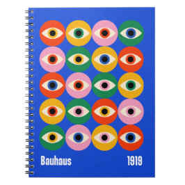 Cuaderno Patrón de rejilla de ojos místicos Bauhaus