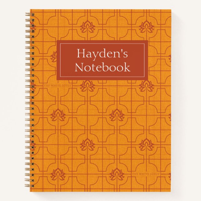 Cuaderno Patrón de rejilla Golden Lotus - El Lotus blanco (Anverso)