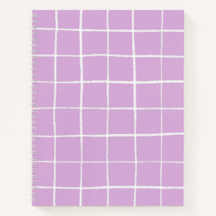 Cuaderno Patrón de rejilla moderno púrpura y blanco