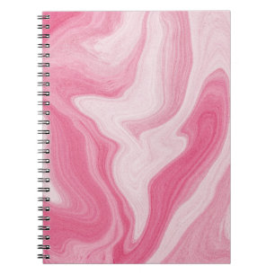 Cuaderno Patrón de remolino de mármol rosa – Abstracto esté