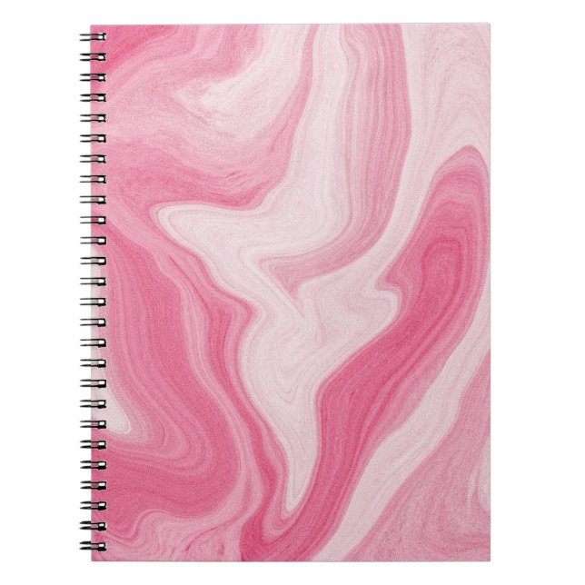 Cuaderno Patrón de remolino de mármol rosa – Abstracto esté (Frente)