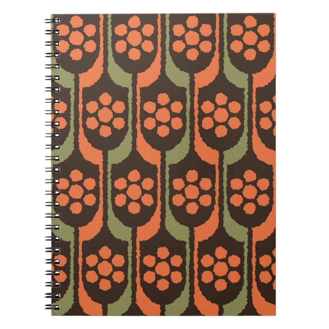 Cuaderno Patrón de repetición de flores sin soldadura naran (Frente)