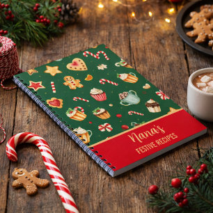 Cuaderno Patrón de repostería navideña personalizado