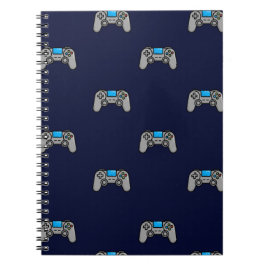 Cuaderno Patrón de reproducción de videojuegos azul