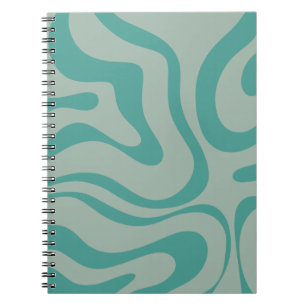 Cuaderno Patrón De Resumen De Swirl Líquido Retro Silenciad