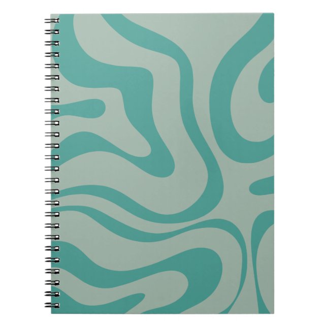 Cuaderno Patrón De Resumen De Swirl Líquido Retro Silenciad (Frente)
