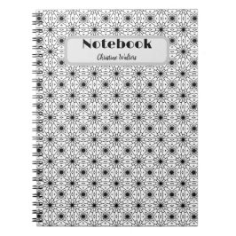 Cuaderno Patrón de resumen elegante en blanco y negro
