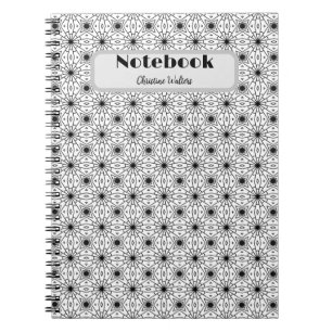 Cuaderno Patrón de resumen elegante en blanco y negro