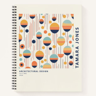 Cuaderno Patrón de resumen geométrico de Bauhaus #1 ID1068
