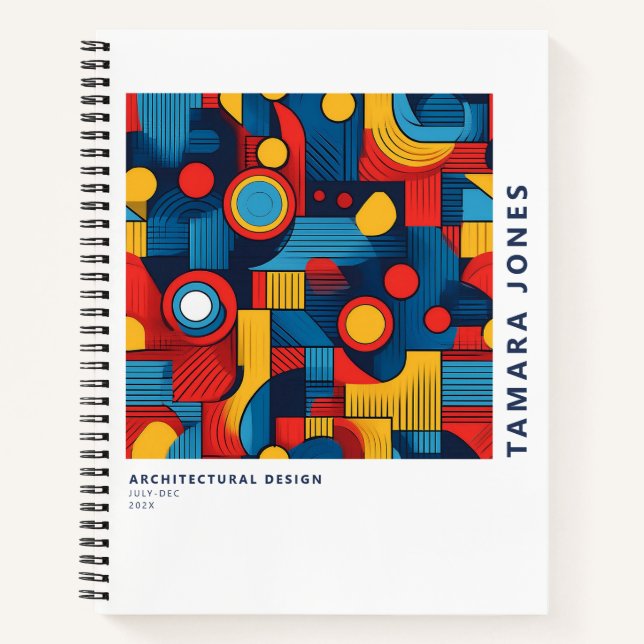 Cuaderno Patrón de resumen geométrico de Bauhaus #4 ID1068 (Anverso)